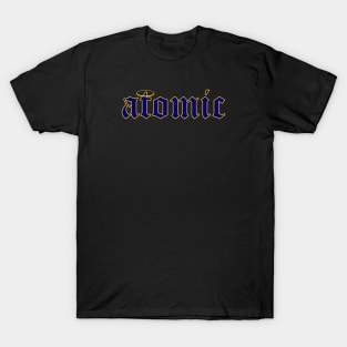 The eminence in shadow I am atomic cool streetwear typography design in Navy and Gold Color T-Shirt